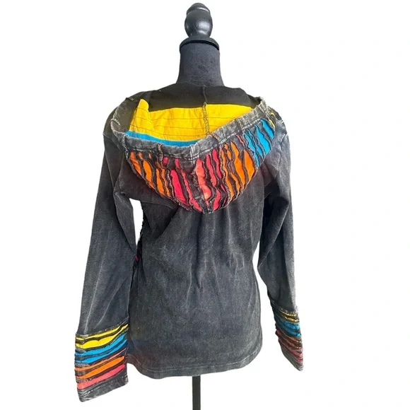 Agan Traders Colorful Embroidered Women's Jacket Medium YT7 - Picture 3 of 9
